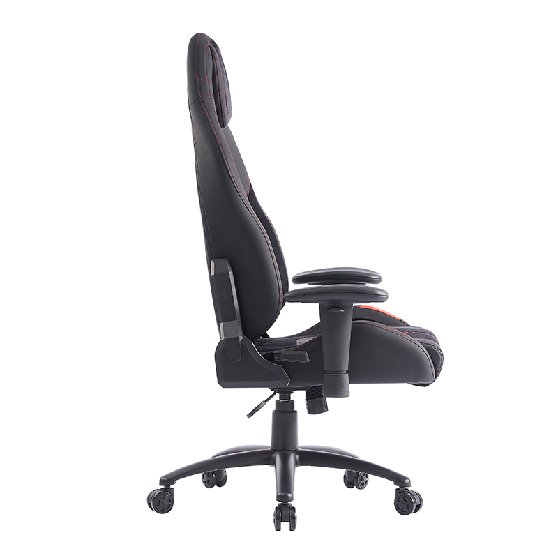 XL-1057 Tempat letak tangan 2D kerusi permainan ergonomik kulit berus hitam