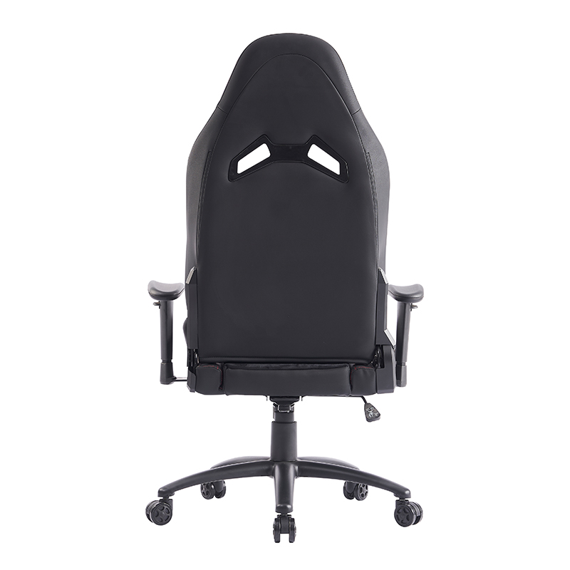 XL-1057 Tempat letak tangan 2D kerusi permainan ergonomik kulit berus hitam